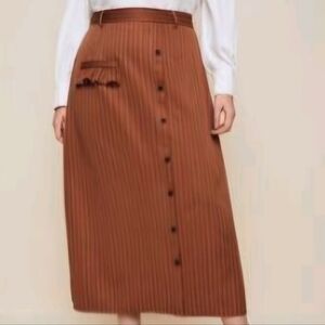 ✨️ 2/$20 // SHEIN: Plus Size Striped Ruffle Trim Button Detail Skirt